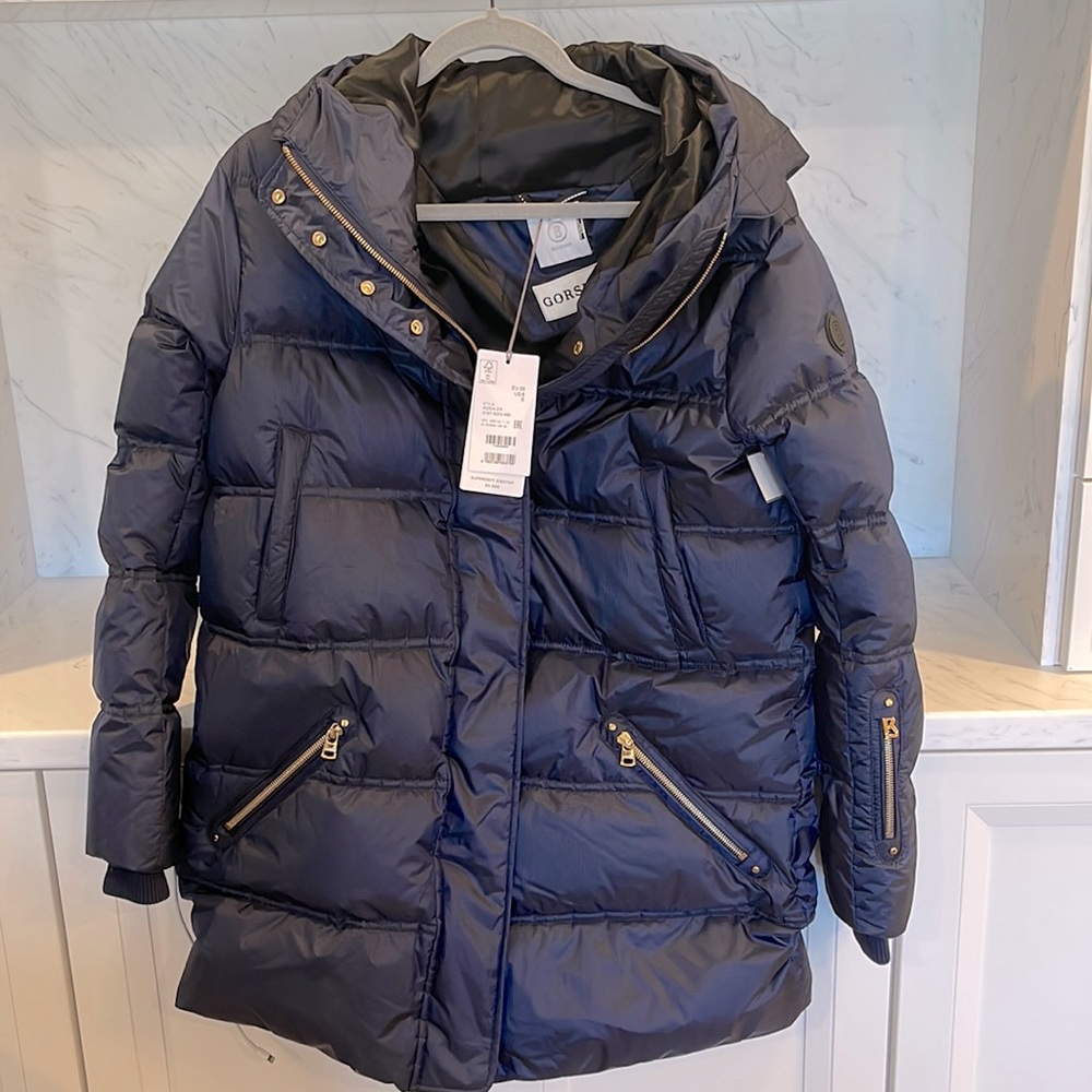 Navy blue Bogner down jacket- NWT NEVER WORN! Size 6
